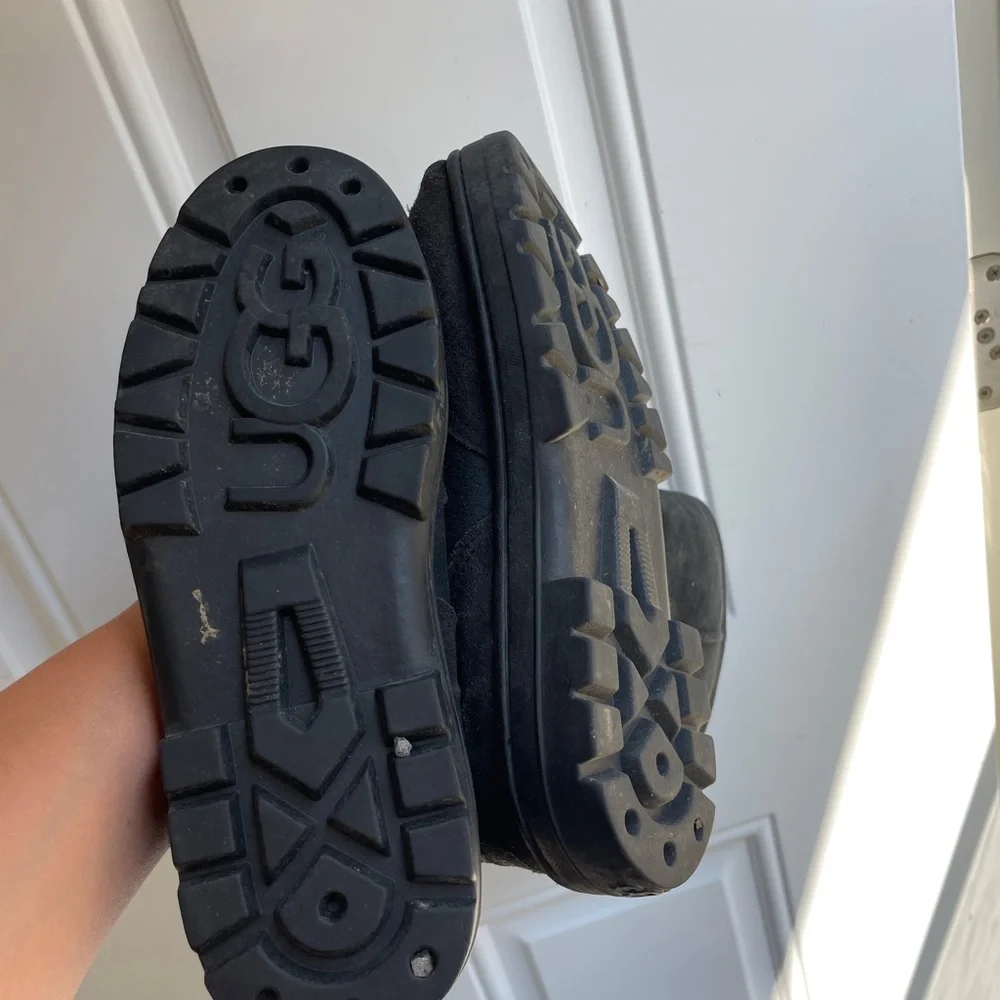 UGG Black Shearling-Lined Boot Interior Detail